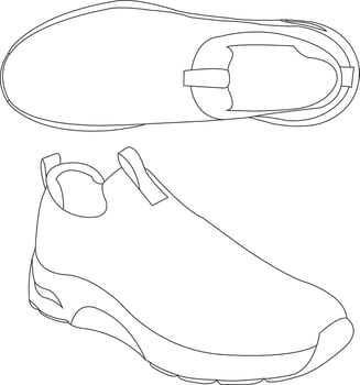 Shoes Fitness sneakers set, fashion shoes for training running shoe. Sport shoes set Flat Design vector