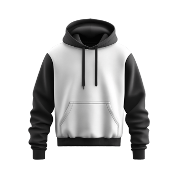 Black and White Stylish Hoodie isolated on Transparency background png