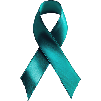 A cervical cancer awareness ribbon bow teal png