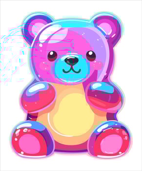 Colorful gummy bear. Jelly bear fruit gummy. isolated illustration vector