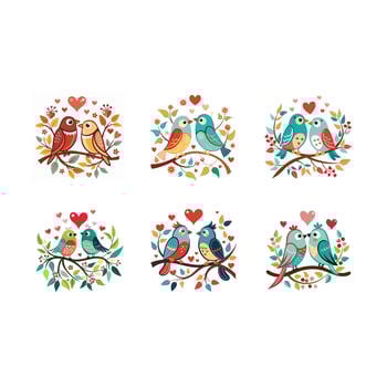 Charming vintage love birds design, perfect for romantic decor and graphic projects vector