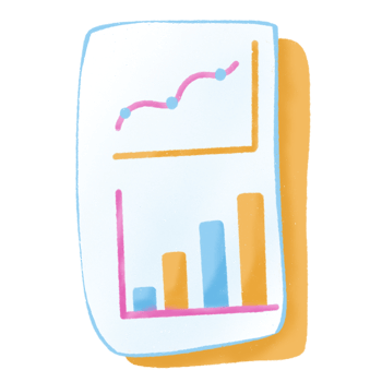A graph chart on a piece of paper png