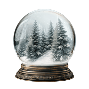 Snow Globe with a Wintery Forest Scene png