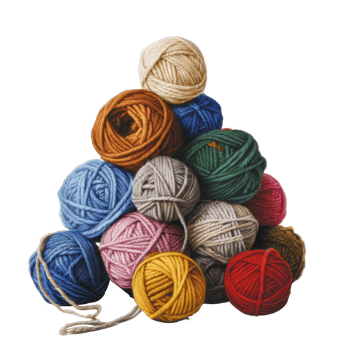 A Colorful Pile of Yarn Balls png