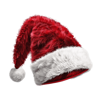 Red and White Furry Santa Claus Hat png