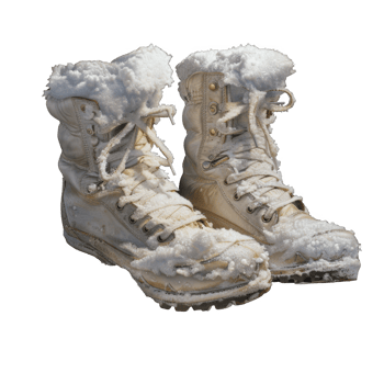 Snow-Covered White Leather Boots png