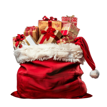 Santa Claus's Bag Full of Christmas Presents png