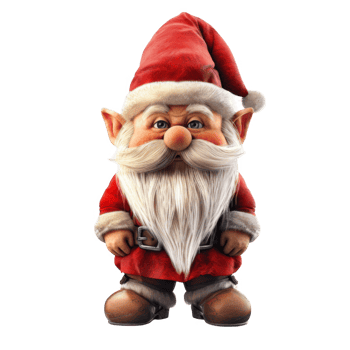 A Festive Gnome Dressed as Santa Claus png