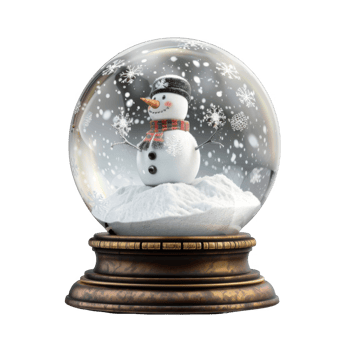 Snowman Figurine in a Glass Snow Globe png
