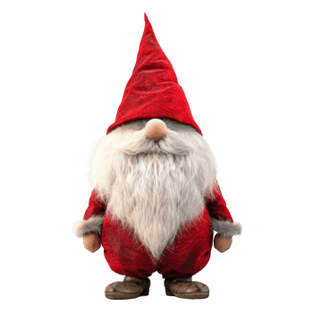 A Red-Suited Christmas Gnome with a White Beard and a Pointed Hat png