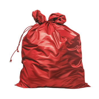 Red Plastic Bag with Drawstring png