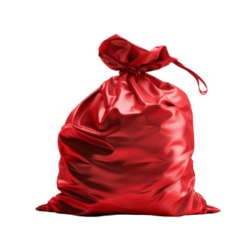 Red Satin Christmas Gift Bag with Drawstring png