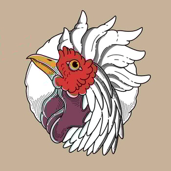 chicken art illustration is good to use for branding needs and so on vector