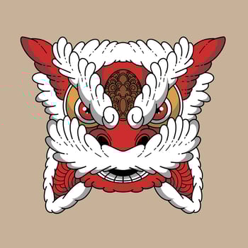 barong sai art illustration is good to use for branding needs and so on vector