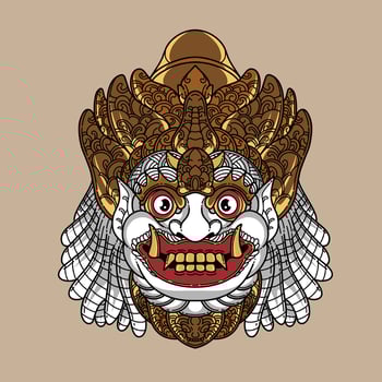 balinese art illustration is good to use for branding needs and so on vector
