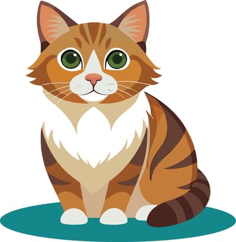 cartoon cat is sitting illustration vector