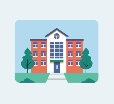 School building icon Education concept Flat design illustration vector