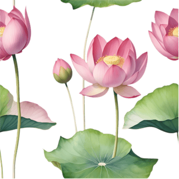 Full Bloom Deep Pink Lotus in Watercolor. . png