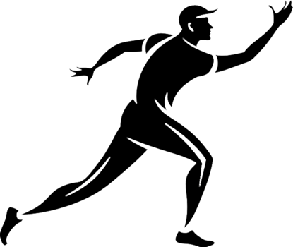 High-quality cricket player black stencil art. . png