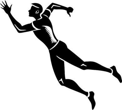 Professional black stencil cricket player clipart graphic. . png