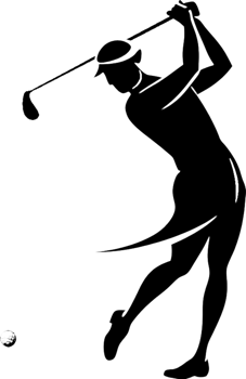 Distinct black golf player stencil for striking visuals. . png
