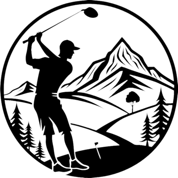 Eye-catching black stencil of a golfer illustration. . png