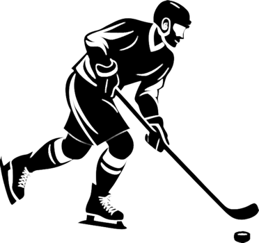 Black hockey player stencil for sports fans. . png