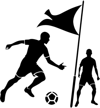 Black soccer player stencil art for backgrounds. . png