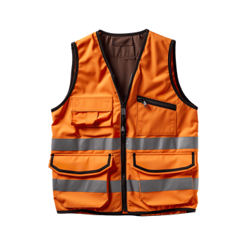 Orange safety vest isolated on transparent background png