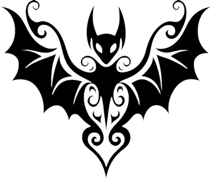 DIY Halloween Black Bat Silhouette Clipart. . png