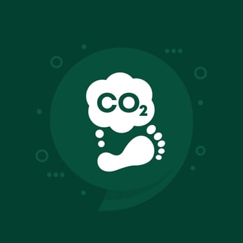 carbon footprint icon, co2 emissions vector