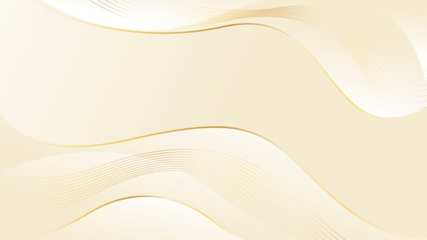 Elegant cream color luxury background. Abstract wave dynamic wallpaper with gold lines vector
