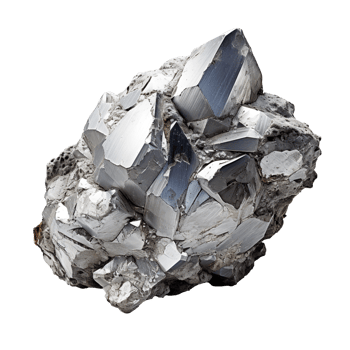 Silver nugget isolated on transparent background png