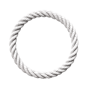 White rope in a circle isolated on transparent background png