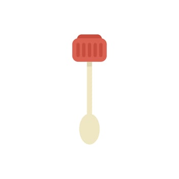 Red honey spoon dipper stick drizzling tool icon vector