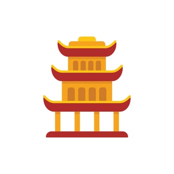Traditional chinese pagoda temple building representing asian culture vector