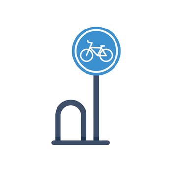 Bicycle parking sign showing parking space for bikes vector