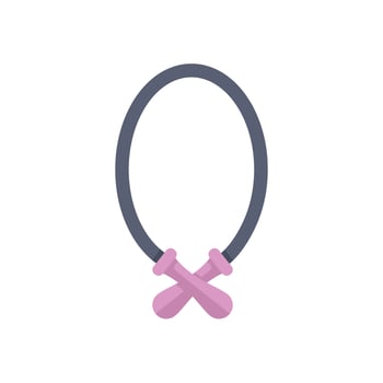 Skipping rope lying crossed with pink handles for fitness exercise vector