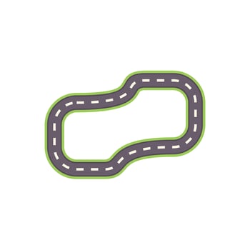 Winding road forming a closed track for car racing competition vector