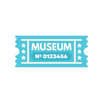 Blue museum ticket granting access to art and history vector