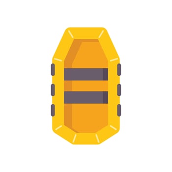 Yellow inflatable boat isolated on white background vector
