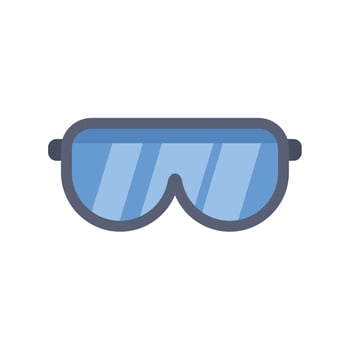 Blue safety goggles protecting eyes during work vector