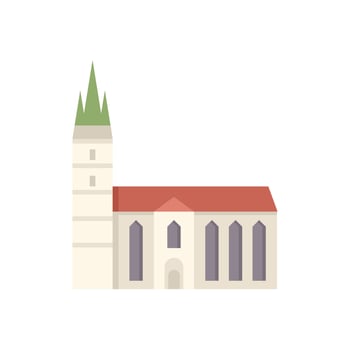 Minimalist church building facade featuring bell tower vector