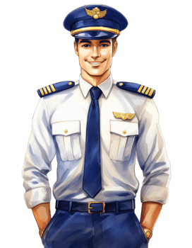 Pilot in uniform png