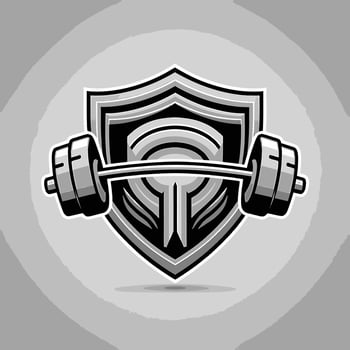 A black and white logo for a gym vector