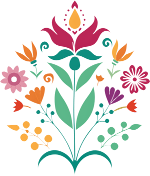 Vintage Meadow Wildflower Stencil Graphics. . png
