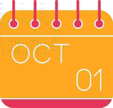 October Glyph Two Color Icon vector
