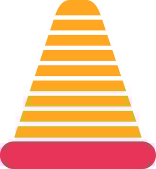 Traffic Cone Glyph Two Color Icon vector