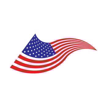 American flag icon illustration design template vector