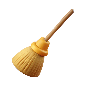 3d broom on a transparent background png